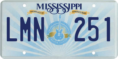 MS license plate LMN251