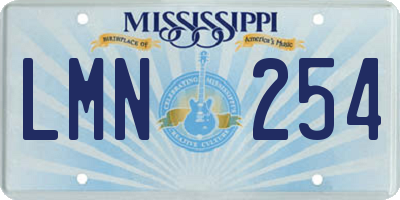 MS license plate LMN254