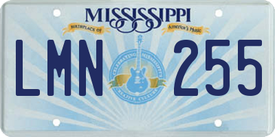 MS license plate LMN255
