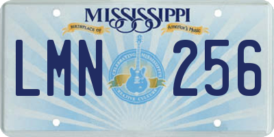 MS license plate LMN256