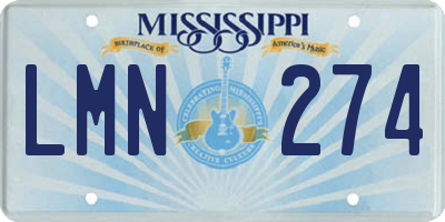 MS license plate LMN274