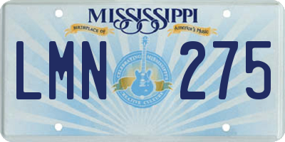 MS license plate LMN275