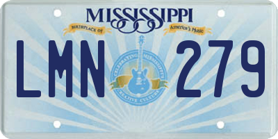 MS license plate LMN279