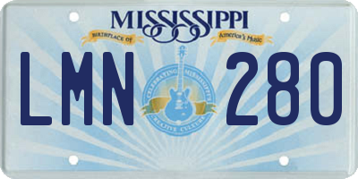 MS license plate LMN280