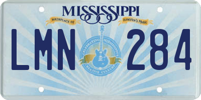 MS license plate LMN284
