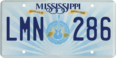 MS license plate LMN286