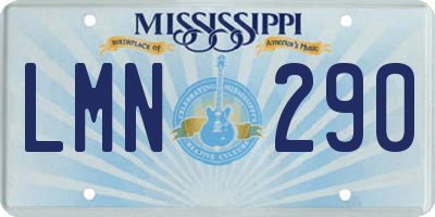 MS license plate LMN290