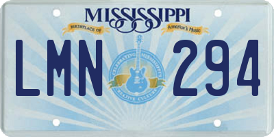 MS license plate LMN294