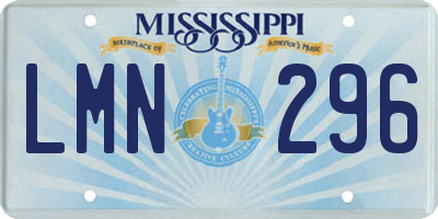 MS license plate LMN296