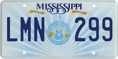 MS license plate LMN299
