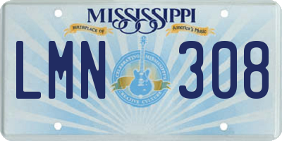 MS license plate LMN308