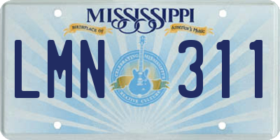 MS license plate LMN311