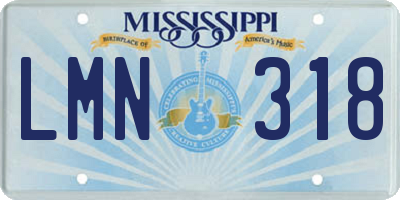 MS license plate LMN318