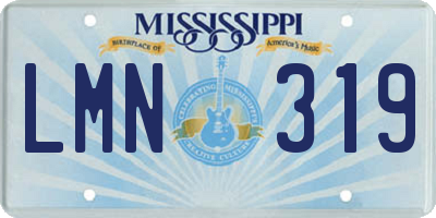 MS license plate LMN319