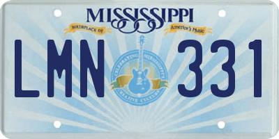 MS license plate LMN331