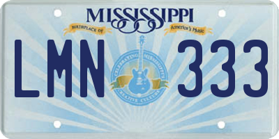 MS license plate LMN333