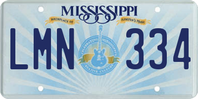 MS license plate LMN334
