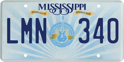 MS license plate LMN340