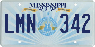 MS license plate LMN342