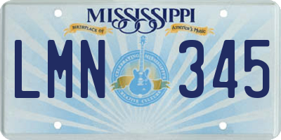 MS license plate LMN345