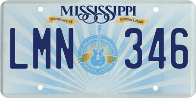 MS license plate LMN346