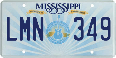 MS license plate LMN349