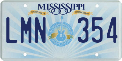 MS license plate LMN354