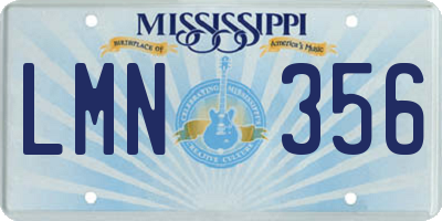 MS license plate LMN356