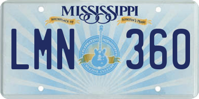 MS license plate LMN360