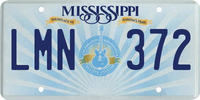 MS license plate LMN372