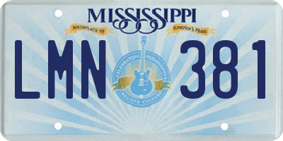 MS license plate LMN381