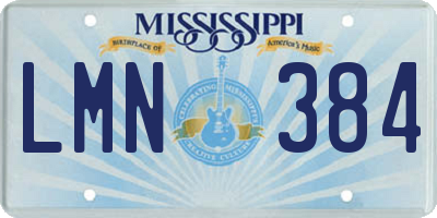 MS license plate LMN384