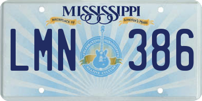 MS license plate LMN386