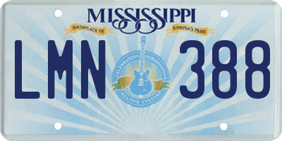 MS license plate LMN388