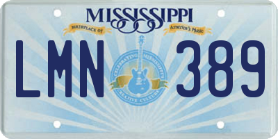 MS license plate LMN389