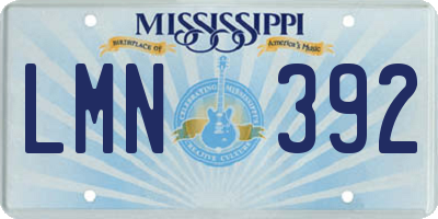 MS license plate LMN392