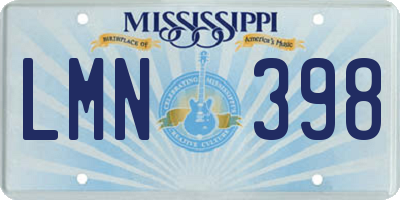 MS license plate LMN398