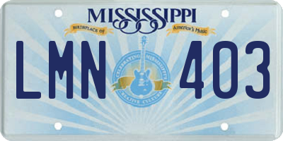 MS license plate LMN403
