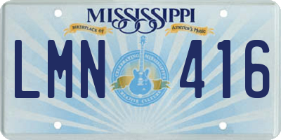 MS license plate LMN416