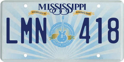 MS license plate LMN418