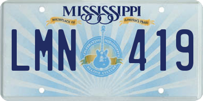 MS license plate LMN419