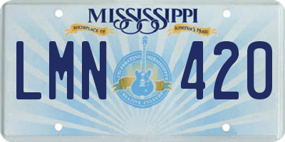 MS license plate LMN420