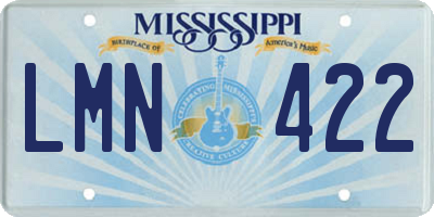 MS license plate LMN422