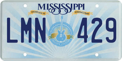 MS license plate LMN429