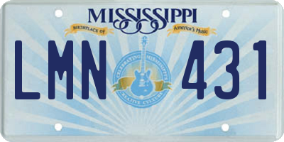 MS license plate LMN431