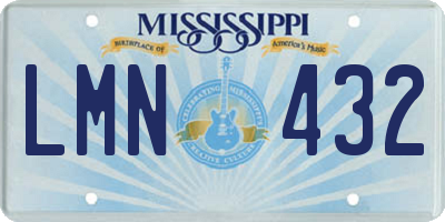 MS license plate LMN432