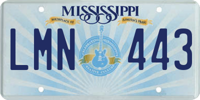 MS license plate LMN443