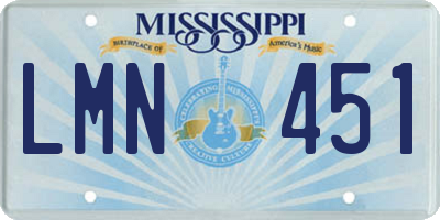 MS license plate LMN451