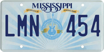 MS license plate LMN454