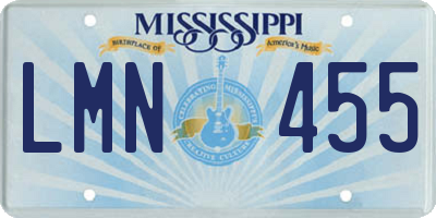 MS license plate LMN455